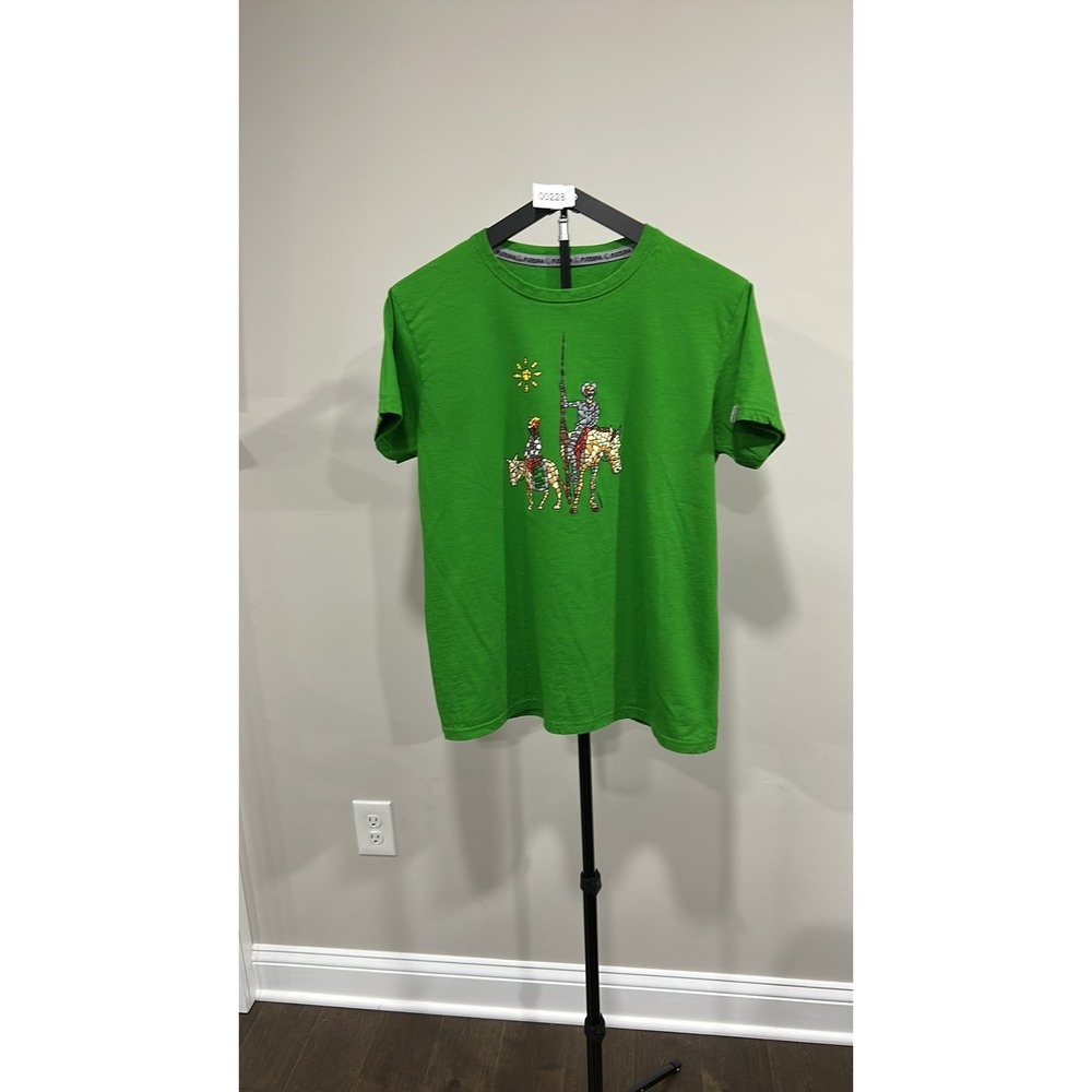 Vincenzo Pierina Green Don Quixote Graphic T-Shirt Mens Large Kelly Green